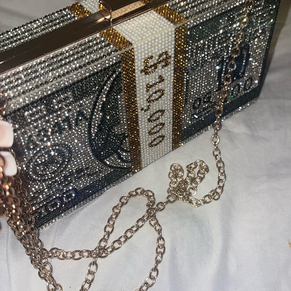 Money Rhinestone Clutch  💵 - Picture 2 of 2